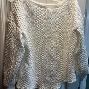 White Cable Knit Sweater